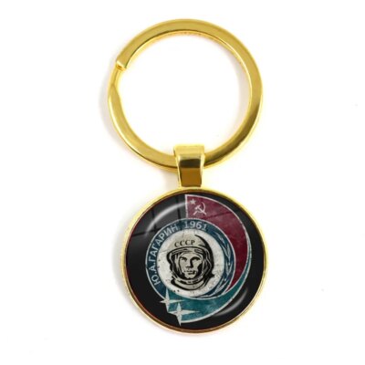 CCCP urss armée soviétique étoile rouge porte-clés verre Cabochon Art rond russe Badges LOGO pendentif porte-clés bijoux pour amis cadeau
