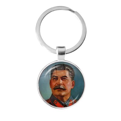 CCCP urss armée soviétique étoile rouge porte-clés verre Cabochon Art rond russe Badges LOGO pendentif porte-clés bijoux pour amis cadeau