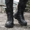 Bottes militaires tactiques en cuir pour hommes, bottes de forces spéciales