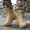 Bottes militaires tactiques en cuir pour hommes, bottes de forces spéciales