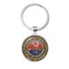 CCCP urss armée soviétique étoile rouge porte-clés verre Cabochon Art rond russe Badges LOGO pendentif porte-clés bijoux pour amis cadeau