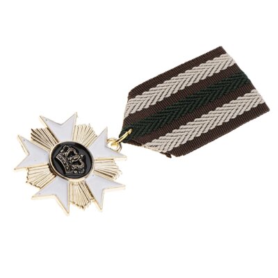 Broche insigne en tissu rayé pour hommes, couronne, étoile, médaille, uniforme Milirtay, corsage, chemise trempée, col, pompon, revers, broche