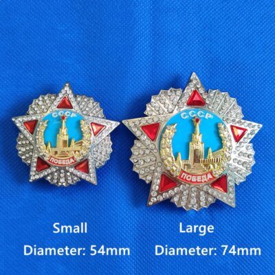 Grande médaille d'honneur de la victoire soviétique de la seconde guerre mondiale, Bagde russe de la seconde guerre mondiale, commande de récompense CCCP, incrustation de diamants en émail, cadeaux