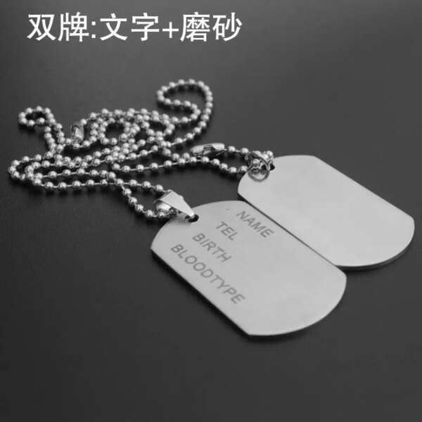 Pendentif pour homme, plaque signalétique, Style militaire, chaîne en acier inoxydable – Image 6