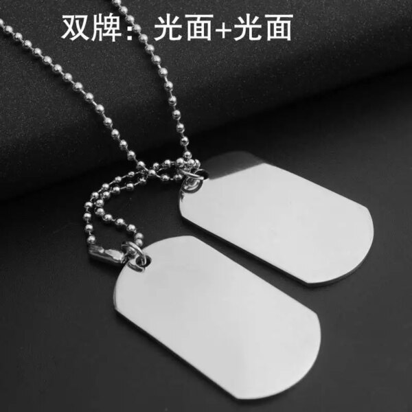 Pendentif pour homme, plaque signalétique, Style militaire, chaîne en acier inoxydable – Image 2
