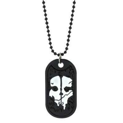 Bijoux de jeu chaud pour hommes, collier fantômes, pendentif d'étiquette de chien, plaque signalétique de l'armée pour service, série militaire avec armes, jeu d'appel, cadeau de GérGift