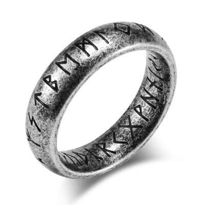 Modyle – bague Vintage en acier inoxydable 316L pour hommes, Double lettre Rune, mots Odin, amulette Viking, rétro, bijoux