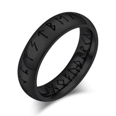Modyle – bague Vintage en acier inoxydable 316L pour hommes, Double lettre Rune, mots Odin, amulette Viking, rétro, bijoux