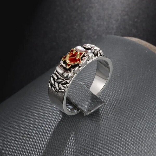 Bolshevok – bague en cuivre incrustée, poing de fer soviétique, étoile rouge, héros socialiste, Venus, faucille, bijoux bague ouverte – Image 3