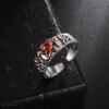 Bolshevok – bague en cuivre incrustée, poing de fer soviétique, étoile rouge, héros socialiste, Venus, faucille, bijoux bague ouverte