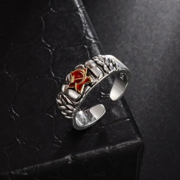 Bolshevok – bague en cuivre incrustée, poing de fer soviétique, étoile rouge, héros socialiste, Venus, faucille, bijoux bague ouverte – Image 4