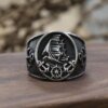 27939-06e611.jpg Bague Vintage en acier inoxydable pour hommes et femmes, bijou de style Viking nordique, avec ancre, boussole, Signet, gothique, Punk, motard