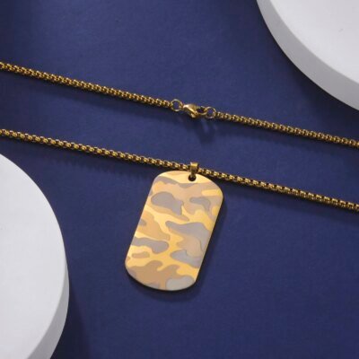 My Shape Collier pendentif militaire en acier inoxydable pour hommes, étiquette de chien de sport en plein air, colliers de la présidence, bijoux masculins, soldat de l'armée, punk, CamSolomon