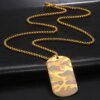 My Shape Collier pendentif militaire en acier inoxydable pour hommes, étiquette de chien de sport en plein air, colliers de la présidence, bijoux masculins, soldat de l'armée, punk, CamSolomon