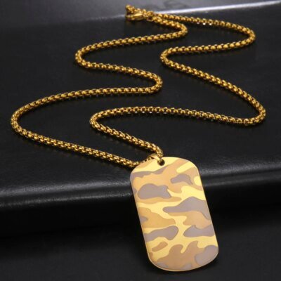 My Shape Collier pendentif militaire en acier inoxydable pour hommes, étiquette de chien de sport en plein air, colliers de la présidence, bijoux masculins, soldat de l'armée, punk, CamSolomon