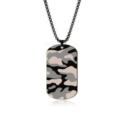 My Shape Collier pendentif militaire en acier inoxydable pour hommes, étiquette de chien de sport en plein air, colliers de la présidence, bijoux masculins, soldat de l'armée, punk, CamSolomon
