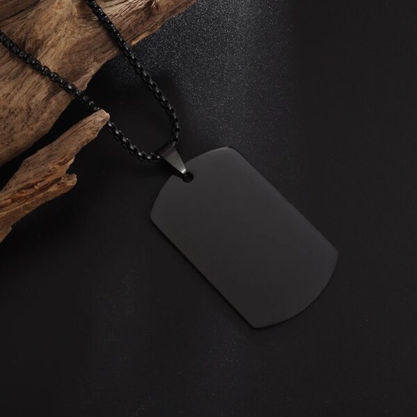 Collier pendentif en acier inoxydable pour hommes et femmes, étiquette de chien, bijoux plaqués or, nom d'identification personnalisé, style militaire, hip hop – Image 4