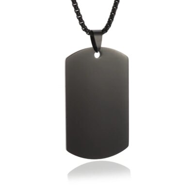 Collier pendentif en acier inoxydable pour hommes et femmes, étiquette de chien, bijoux plaqués or, nom d'identification personnalisé, style militaire, hip hop