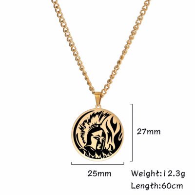 28008-87d522.jpg Dawapara â collier avec pendentif, dieu de la guerre, mythologie grecque antique, en acier inoxydable, bijoux cadeaux pour hommes militaires