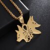 Collier pendentif en acier inoxydable pour hommes et femmes, étiquette de chien, bijoux plaqués or, nom d'identification personnalisé, style militaire, hip hop