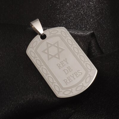 28040-840f7c.jpg Collier avec pendentif rectangulaire en acier inoxydable pour hommes, étiquette militaire, brillant, tendance, Punk, simple, bijoux