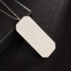 Collier avec pendentif rectangulaire en acier inoxydable pour hommes, étiquette militaire, brillant, tendance, Punk, simple, bijoux