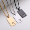 28110-96b775.jpg Collier pendentif croix carrée creuse classique pour hommes, plaque militaire, acier inoxydable, tendance punk, double pendentif, bijoux