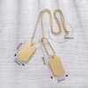 Collier pendentif croix carrée creuse classique pour hommes, plaque militaire, acier inoxydable, tendance punk, double pendentif, bijoux