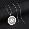 Collier pendentif en acier inoxydable avec logo militaire allemand, croix de fer ronde, bijoux fins classiques pour hommes et femmes, vente en gros