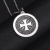 Collier pendentif en acier inoxydable avec logo militaire allemand, croix de fer ronde, bijoux fins classiques pour hommes et femmes, vente en gros