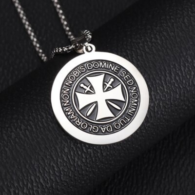 Collier pendentif en acier inoxydable avec logo militaire allemand, croix de fer ronde, bijoux fins classiques pour hommes et femmes, vente en gros