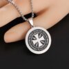 Collier pendentif en acier inoxydable avec logo militaire allemand, croix de fer ronde, bijoux fins classiques pour hommes et femmes, vente en gros