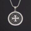 Collier pendentif en acier inoxydable avec logo militaire allemand, croix de fer ronde, bijoux fins classiques pour hommes et femmes, vente en gros