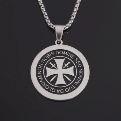 Collier pendentif en acier inoxydable avec logo militaire allemand, croix de fer ronde, bijoux fins classiques pour hommes et femmes, vente en gros