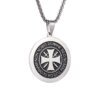 Collier pendentif en acier inoxydable avec logo militaire allemand, croix de fer ronde, bijoux fins classiques pour hommes et femmes, vente en gros