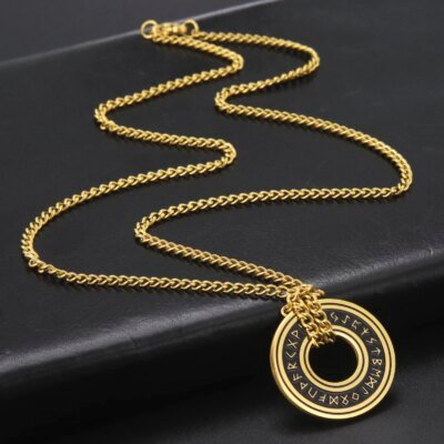 28174-6c78ad.jpg Colliers Rune nordique Vintage pour hommes, en acier inoxydable, Runes nordiques Viking, bijoux païen, pendentif amulette Talisman Futhark