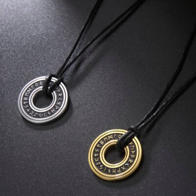 28174-e7f50c.jpg Colliers Rune nordique Vintage pour hommes, en acier inoxydable, Runes nordiques Viking, bijoux païen, pendentif amulette Talisman Futhark