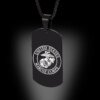 Collier pendentif Arma militaire en acier inoxydable pour hommes, conception d'étiquette Black Navy Air Fire Dept, 24 po, US, DIY