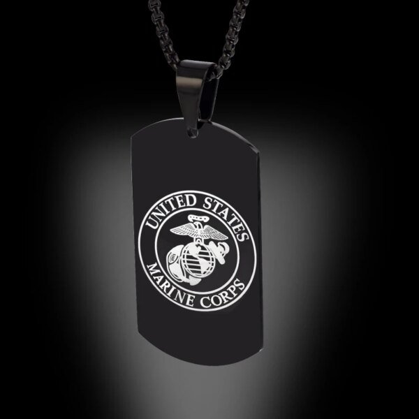 Collier pendentif Arma militaire en acier inoxydable pour hommes, conception d'étiquette Black Navy Air Fire Dept, 24 po, US, DIY