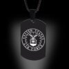 Collier pendentif Arma militaire en acier inoxydable pour hommes, conception d'étiquette Black Navy Air Fire Dept, 24 po, US, DIY