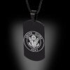 Collier pendentif Arma militaire en acier inoxydable pour hommes, conception d'étiquette Black Navy Air Fire Dept, 24 po, US, DIY