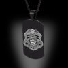 Collier pendentif Arma militaire en acier inoxydable pour hommes, conception d'étiquette Black Navy Air Fire Dept, 24 po, US, DIY