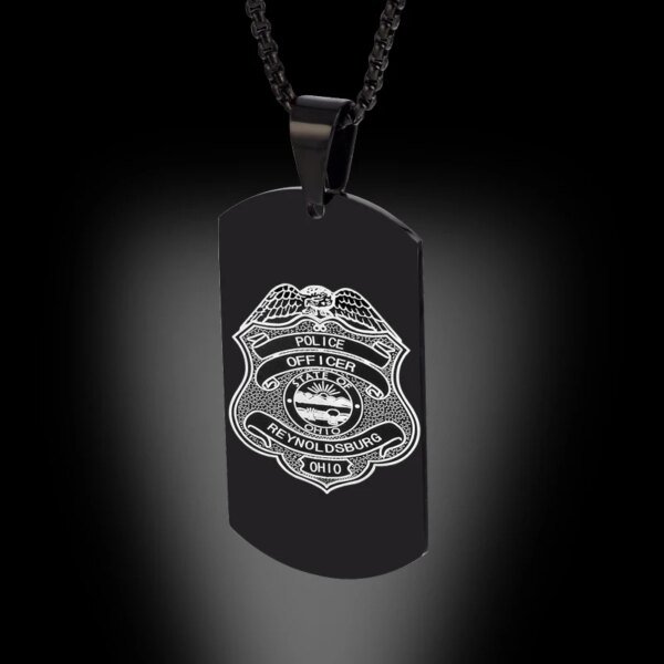 Collier pendentif Arma militaire en acier inoxydable pour hommes, conception d'étiquette Black Navy Air Fire Dept, 24 po, US, DIY