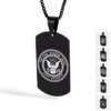 28195-cc2e78.jpg Collier pendentif Arma militaire en acier inoxydable pour hommes, conception d'étiquette Black Navy Air Fire Dept, 24 po, US, DIY