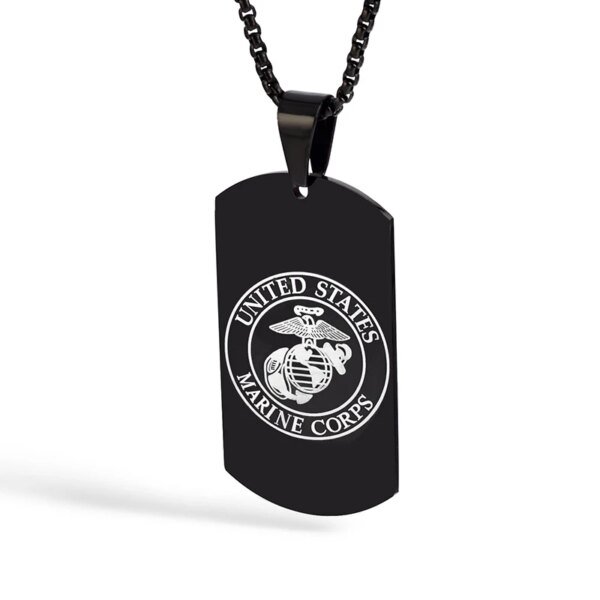 Collier pendentif Arma militaire en acier inoxydable pour hommes, conception d'étiquette Black Navy Air Fire Dept, 24 po, US, DIY