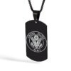 Collier pendentif Arma militaire en acier inoxydable pour hommes, conception d'étiquette Black Navy Air Fire Dept, 24 po, US, DIY
