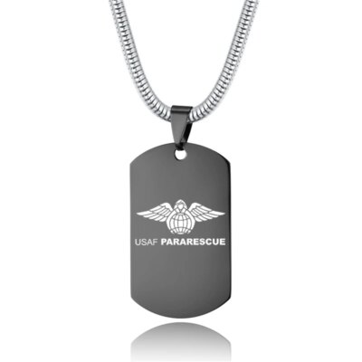 PARARESCUE USAF – bijoux à la mode pour hommes, pendentif avec Logo personnalisé au Laser, colliers en acier inoxydable, gravure de nom de l'armée militaire