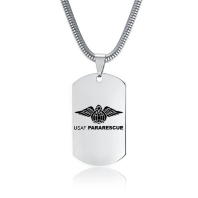 28230-f3d92f.jpg PARARESCUE USAF – bijoux à la mode pour hommes, pendentif avec Logo personnalisé au Laser, colliers en acier inoxydable, gravure de nom de l'armée militaire