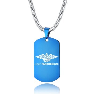 PARARESCUE USAF – bijoux à la mode pour hommes, pendentif avec Logo personnalisé au Laser, colliers en acier inoxydable, gravure de nom de l'armée militaire