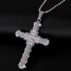 Collier pendentif croix de chevalier noir punk pour hommes, amulette décontractée à la mode, cadeau de bijoux